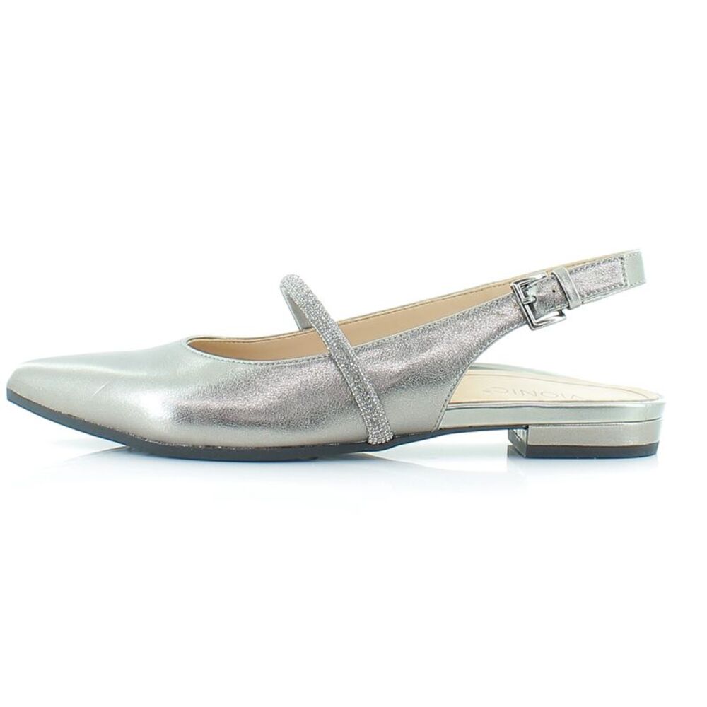 Vionic Metallic Silver Slingback Mary Jane Flats - Picture 2 of 8